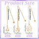 6 шт. 3 стиля 304 нержавеющая сталь цепь макраме мешочек пустой держатель камней маятники для биолокации HJEW-UN00066-3