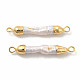 Colgantes de conector de perlas keshi naturales barrocas PEAR-P004-31KCG-2