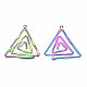 Eco-Friendly Rainbow Color Iron Pendants IFIN-N009-017-RS-2