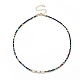 Halskette mit Muschelstern und Glasperlen für Frauen NJEW-JN03910-03-1