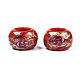 Perles rondelles acryliques opaques imprimées de fleurs SACR-S305-27-H03-2