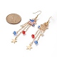 Boucles d'oreilles pendantes en alliage d'émail avec pampille étoile du jour de l'indépendance EJEW-TA00188-4