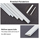 OLYCRAFT 40pcs 10 Sizes ABS Plastic Hollow Tubes Plastic Round/Square Bar Rods White Plastic Hollow Bar for DIY Handmade Sand Table Material Model Building - 3/4/5/6/8mm AJEW-OC0003-06-4