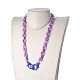(vendita di fabbrica di feste di gioielli) collane a catena portacavi acriliche personalizzate NJEW-JN02898-03-4