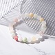 8mm Natural Colorful Green Jade Round Beads Stretch Bracelet BJEW-JB07219-2