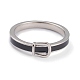 真鍮エナメル指輪  ブラック  プラチナ  usサイズ7（17.3mm） RJEW-O042-04P-B-1