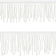 BENECREAT 1 Yard White Beaded Trim Sewing Fringe OCOR-BC0002-19-1