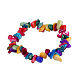 Jetons colorés de pierres précieuses s'étendent bracelets BJEW-BB16534-D-1