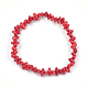 Synthetic Coral Beaded Stretch Bracelets BJEW-S134-88-1