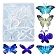 Diyの蝶の飾りのシリコーン金型  レジン型  紫外線樹脂とエポキシ樹脂のクラフト製造用  ホワイト  108x88.5x8mm  内径：12~29x38~45mm X-DIY-E055-20-1