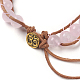 Bracelets de perles de cordon de quartz rose naturel BJEW-E351-02D-3