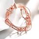 Romantic Tin Alloy Czech Rhinestone Multi-strand Bracelets BJEW-BB02314-3
