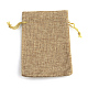 ポリエステル模造黄麻布包装袋巾着袋  クリスマスのために  結婚式のパーティーとdiyクラフトパッキング  ペルー  14x10cm ABAG-R005-14x10-15-1