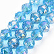 Transparentes perles de verre de galvanoplastie brins EGLA-T020-10-A-2