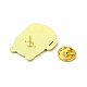 単語エナメルピンを持つ猫  バックパックの服のための黄金の合金のブローチ  食器  30x24x1.5mm JEWB-B005-03G-03-3