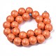 Painted Natural Wood Beads Strands WOOD-S053-58H-2