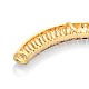 Golden Tone Alloy Rhinestone Enamel Curved Tube Beads RB-J265-04G-3