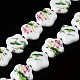 Brins de perles en céramique de porcelaine faites à la main PORC-S502-036D-1