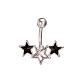 Piercing Jewelry Real Platinum Plated Brass Rhinestone Star Navel Ring Belly Rings AJEW-EE0001-55-1