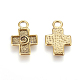 Tibetischer Stil griechischen Kreuz Anhänger Emaille Fassungen GLF1140Y-2