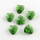 Faceted Heart Transparent Glass Charm Pendants GLAA-S054-08-1