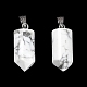 Natural Howlite Pointed Pendants G-E596-02P-04-2