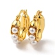 Boucles d'oreilles créoles épaisses en perles d'imitation abs EJEW-F288-03-2