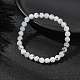 Bracelet extensible en perles rondes en pierre de lune arc-en-ciel naturelle BJEW-TA00343-3