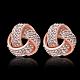 Gorgeous Knot Tin Alloy Rhinestone Stud Earrings EJEW-BB08839-RG-2