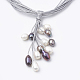 Freshwater Pearl Pendant Lariat Necklaces NJEW-S411-01D-2