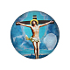 Иисус и девственные печатных стакан наполовину круглый / купольные кабошоны GGLA-N004-25mm-A-2