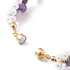 Bracelet en perles d'améthyste naturelle et perles de coquillages BJEW-TA00029-01-5
