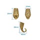 Cierres de cabeza de serpiente y gancho de aleación de estilo tibetano TIBE-TA0001-06AG-11
