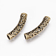 Tibetan Style Alloy Hollow Curved Tube Beads PALLOY-J220-03AB-NF-2