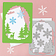 森のテーマ炭素鋼切削ダイスステンシル  DIYスクラップブッキング用  フォトアルバム  装飾的なエンボス紙カード  ステンレス鋼色  鹿の模様  97~119x74~91x0.8mm  4個/セット DIY-WH0309-1211-3