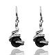 Helix & Ball Tin Alloy Czech Rhinestone Dangle Earrings For Women EJEW-BB12138-D-1