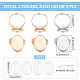 UNICRAFTALE 3 Colors DIY Oval Blank Dome Adjustable Ring Making Kit 12pcs Stainless Steel Ring Settings with 15pcs Glass Cabochons Oval Clear Glass Cabochons for Ring Making Tray 18.5x13.5mm STAS-UN0039-93-4