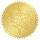 自己接着金箔エンボスステッカー  メダル装飾ステッカー  番号模様  5x5cm DIY-WH0211-208-1