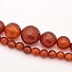 Faceted Round Natural Agate Graduated Beads Strands G-E302-025-03-1