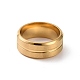 201 кольцо из нержавеющей стали с рифленой линией для женщин RJEW-I089-29G-2
