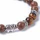 Dyed Wood Round Beads Stretch Bracelets BJEW-JB04839-18