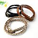 Guy Valentines Day Gifts Ideas Leather Double Wrap Bracelets BJEW-G356-M-1