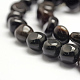 Perles en bois naturel noir pétrifié G-F464-06-3