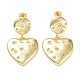 Boucles d'oreilles pendantes en laiton plaqué en forme de cœur avec zircone cubique EJEW-Z031-02G-1