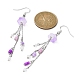 Boucles d'oreilles pendantes en verre et perles de graines de style bohème EJEW-JE05579-2