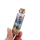 ボトルの装飾を望む透明なガラス  チャクラ天然宝石ドリフトチップ入り  家のデスクトップの装飾用  70~80mm PW-WG92605-01-5