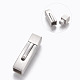 304 Stainless Steel Bayonet Clasps STAS-O114-046MP-D-1