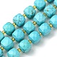 Brins de perles bleu turquoise synthétiques G-Q010-A13-01-1