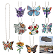 Ahadermaker 9 set 9 stili farfalla colorata fede decorazione pendente in acrilico con croce di Gesù AJEW-GA0006-44-1