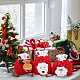 Benecreat 4 スタイル 3d 巾着クリスマスバッグ  ギフトラッピングバッグ 誕生日用の赤いおやつポーチバッグ  ギフトデコレーション  美術工芸  1個/スタイル ABAG-BC0001-50-5